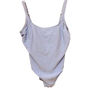 Baltex Blue‎ Ribbed One Piece Swimsuit Size 16 Womenswear #75C
